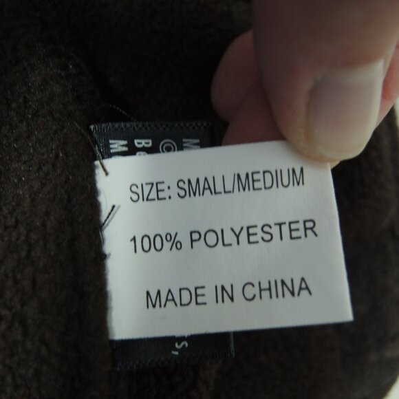 Dog Thick Fleece Coat w/ Pockets Rust Red, Brown & Ivory Check Pattern Size S/M - Picture 9 of 14